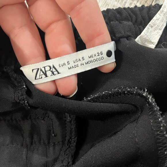 Zara High-Waisted Shorts w/ Pockets and stretch waist Black Small - Picture 8 of 8
